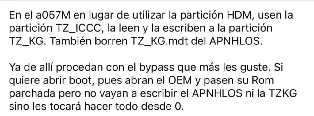 A057m proceso remover kg, con este proceso dejas el equipo en broken 00, valido para a057m de binarios 1 al 3